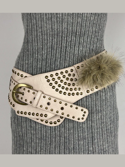 Women's Leather Fur Retro Belt – ModClo