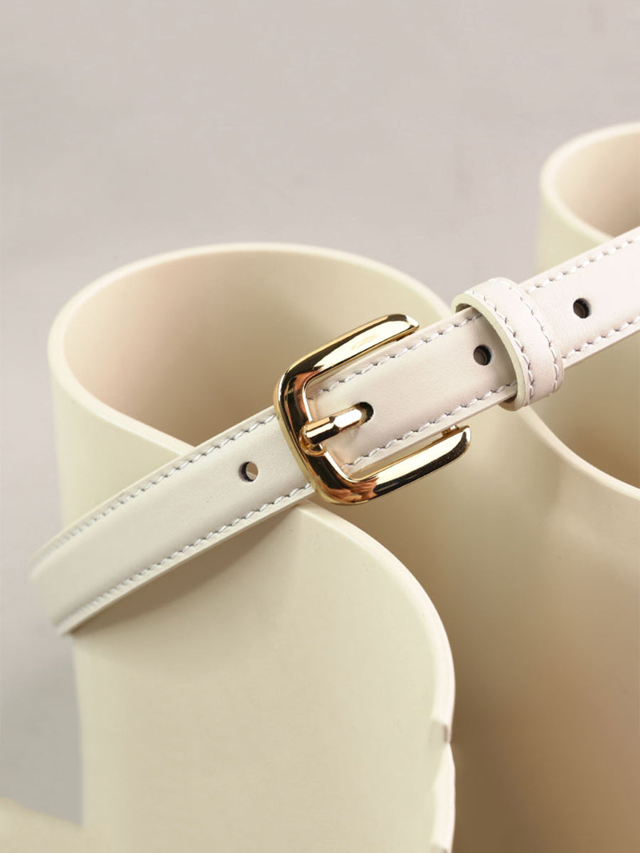 Women's Leather Square Buckle Belt – ModClo