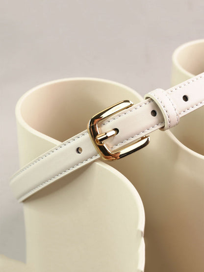 Women's Leather Square Buckle Belt – ModClo