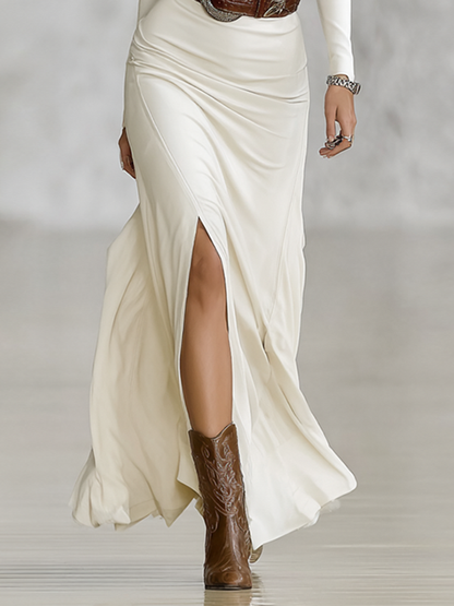 Women's Long Sleeve Lapel Maxi Dress – ModClo