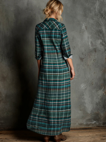 Women's Plaid Print Maxi Dress – ModClo