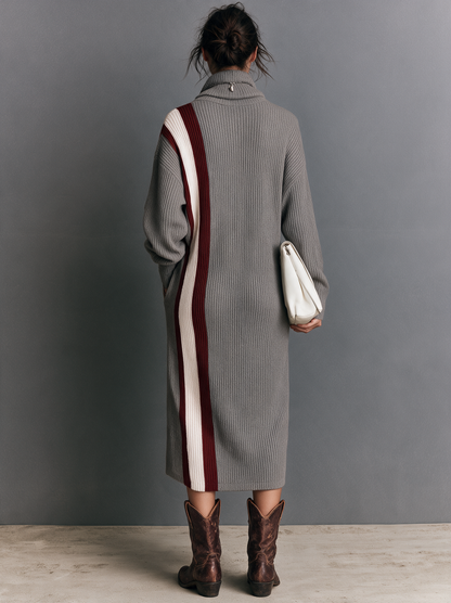 Women's High Neck Slit Sweater Dress – ModClo
