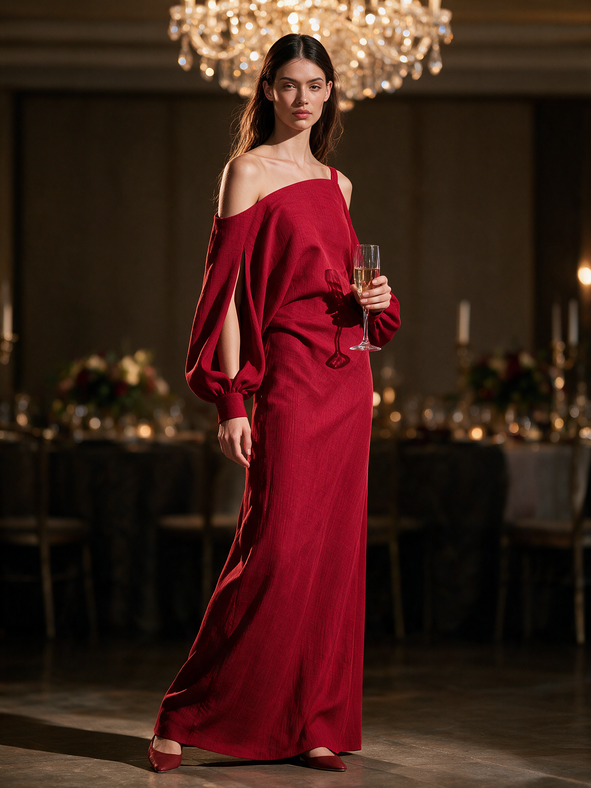 Women's Cotton Cold Shoulder Maxi Dress – ModClo
