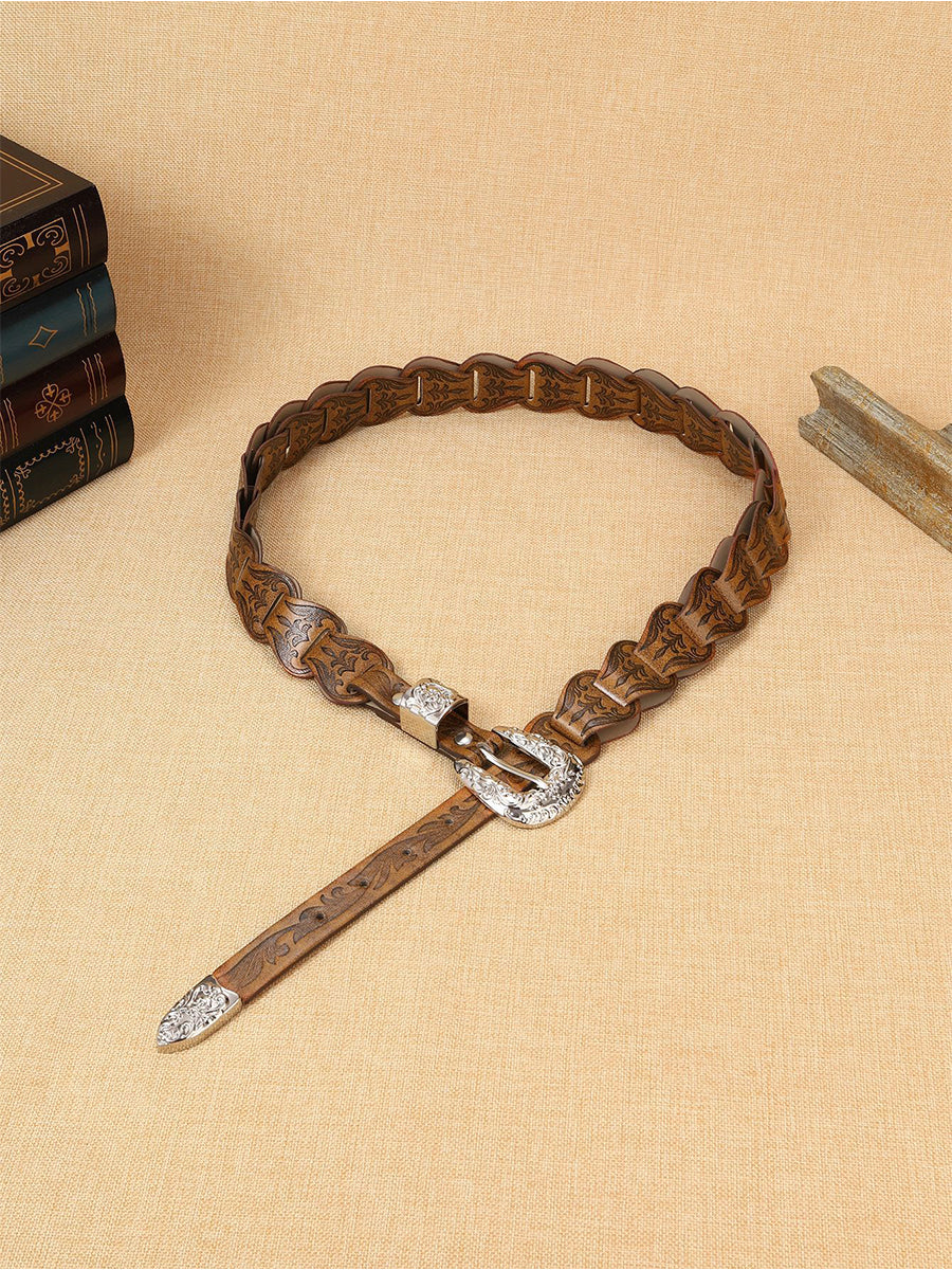 Women's Leather Floral Waist Belt – ModClo