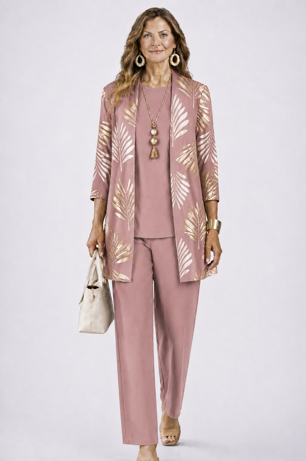 Women's Relaxed 3-Piece Set Botanical Print