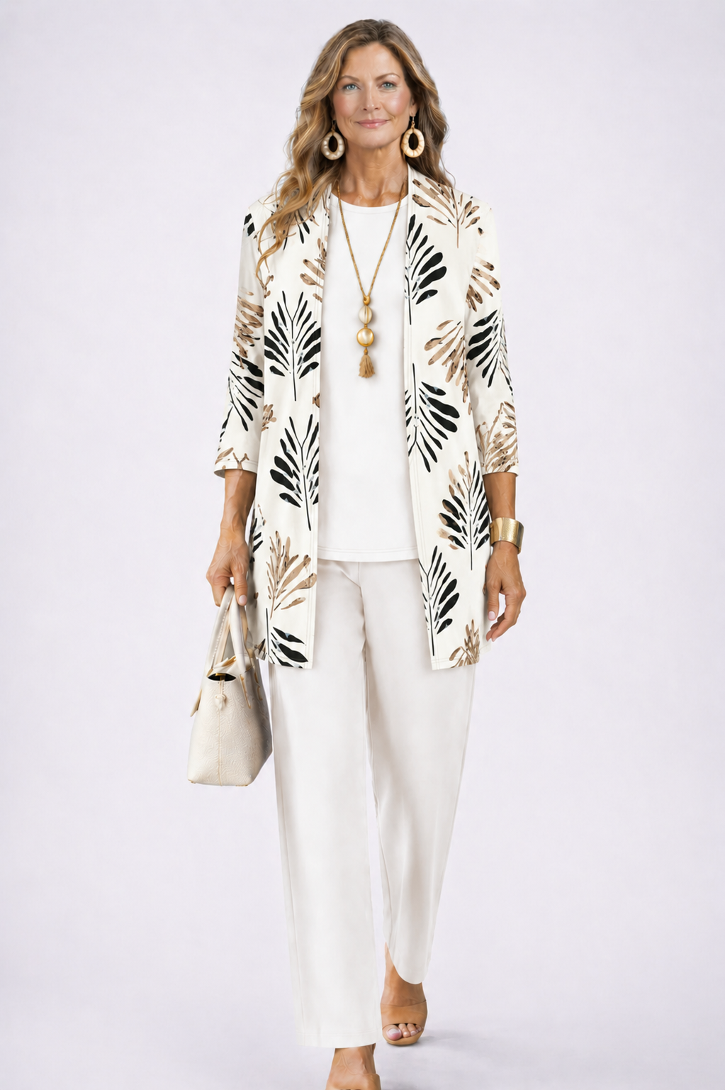 Women's Relaxed 3-Piece Set Botanical Print