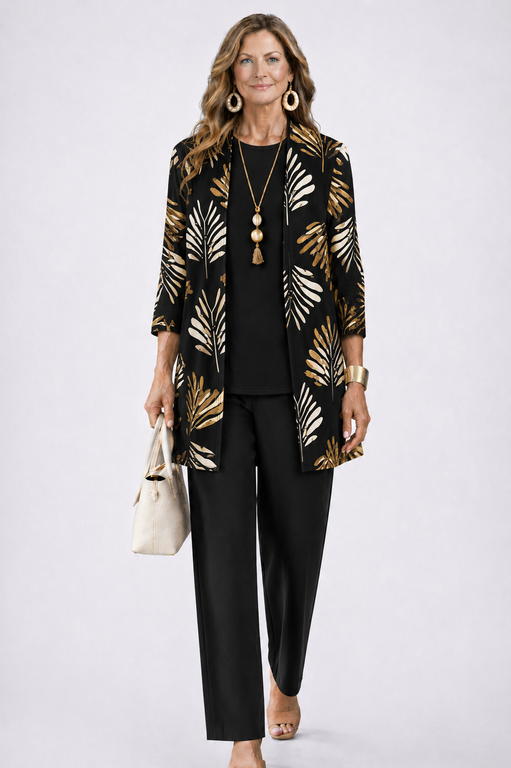 Women's Relaxed 3-Piece Set Botanical Print