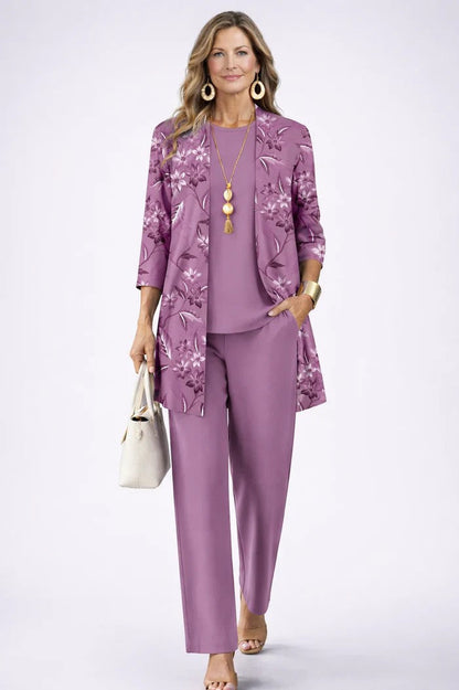 Women's Relaxed 3-Piece Set Botanical Print