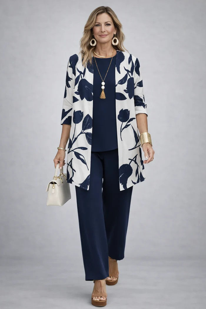 Women's Relaxed 3-Piece Set Botanical Print