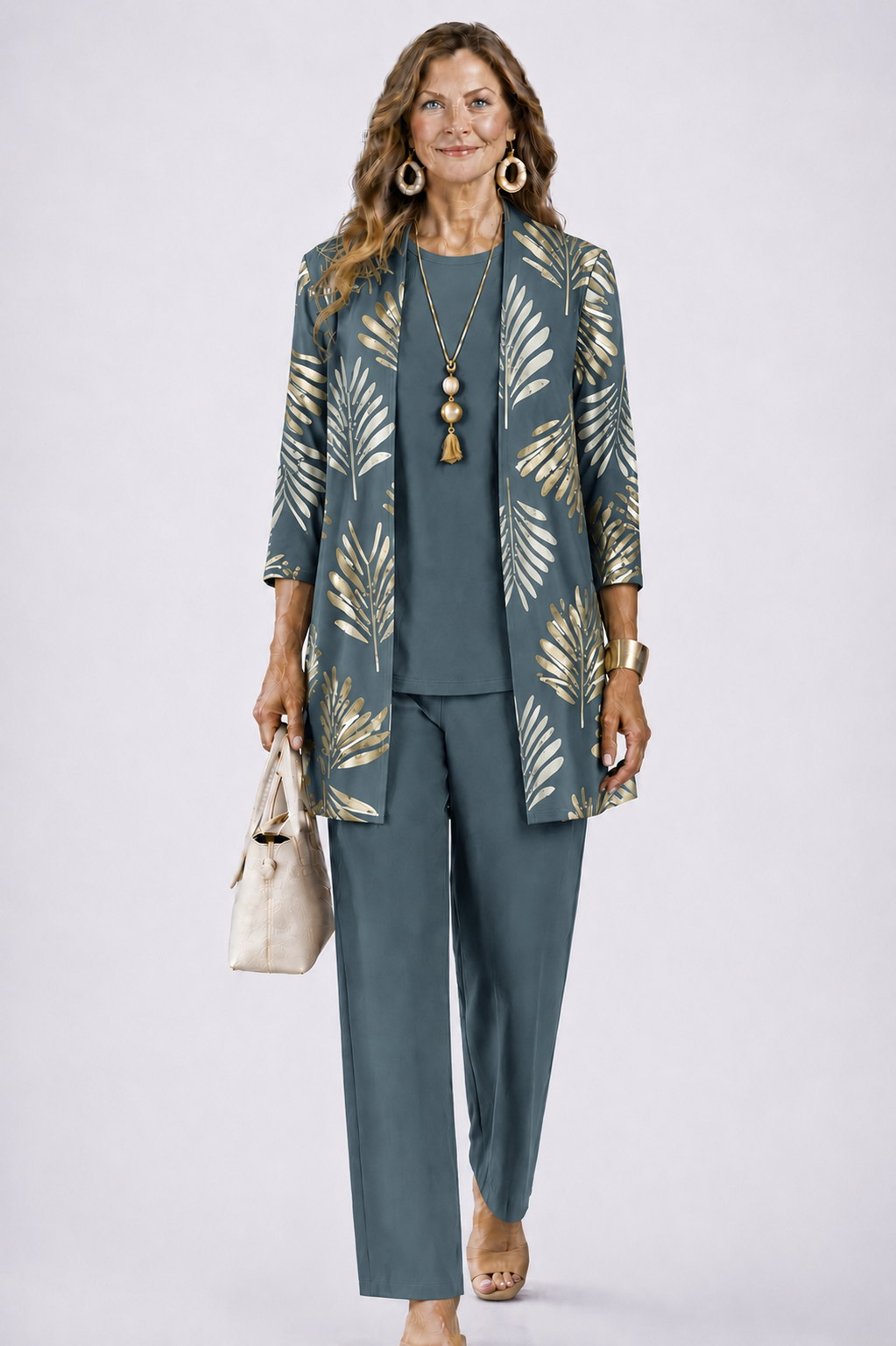 Women's Relaxed 3-Piece Set Botanical Print