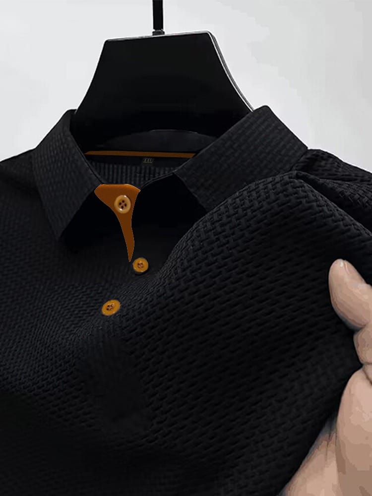 Men's Breathable Knit Polo Shirt