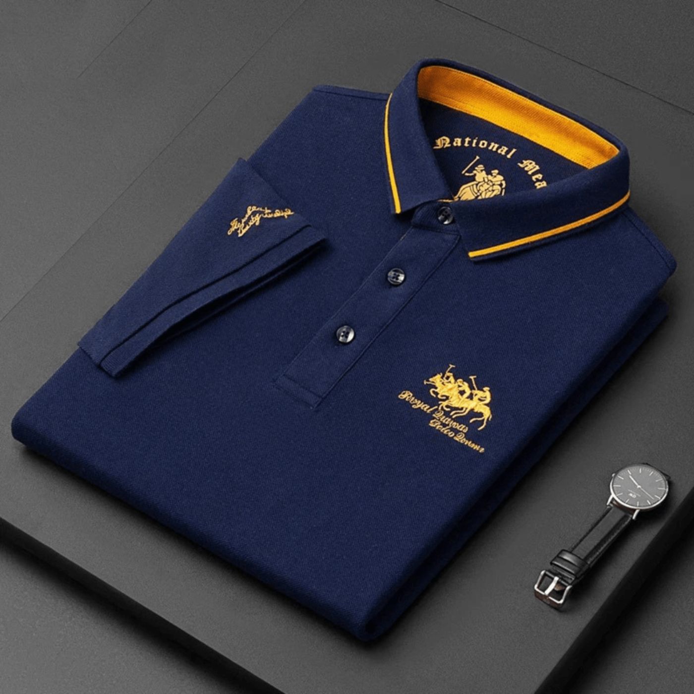 Men's Contrast Collar Polo Shirt