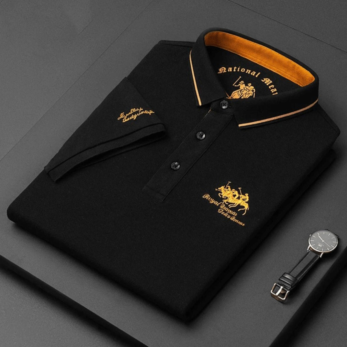 Men's Contrast Collar Polo Shirt