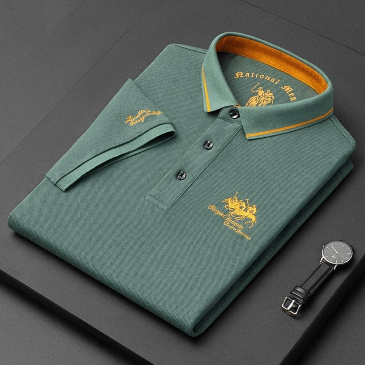 Men's Contrast Collar Polo Shirt