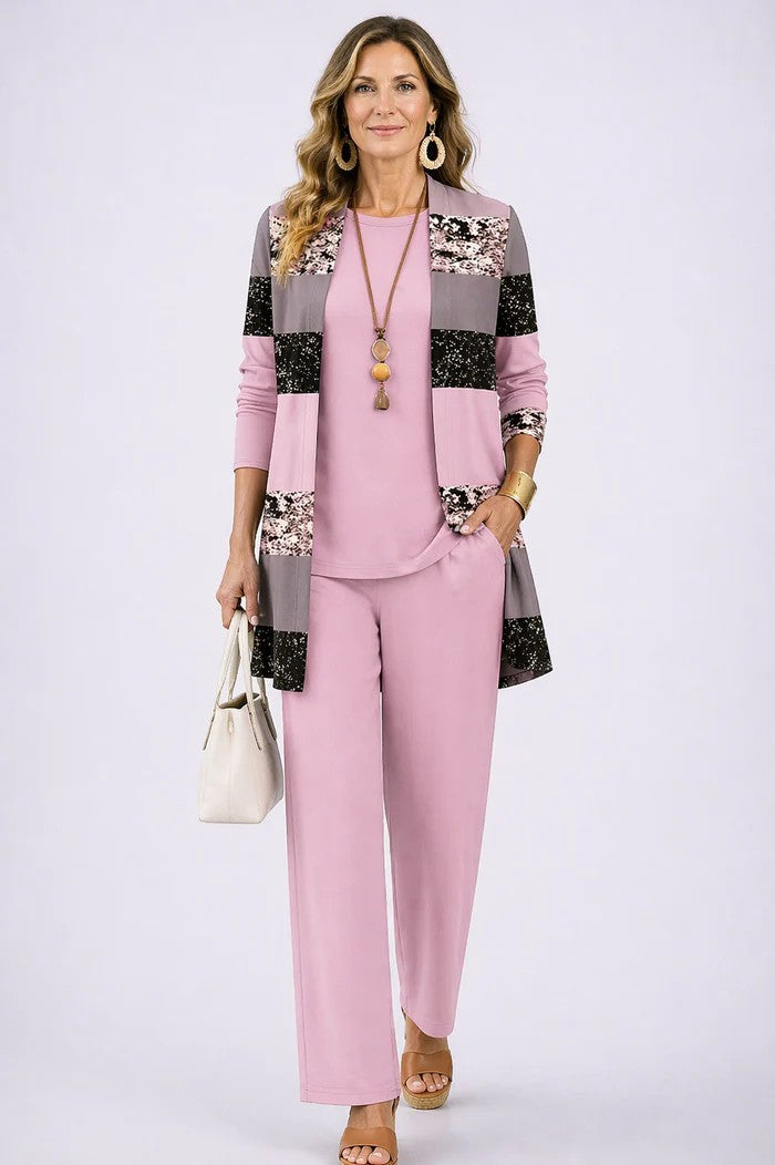Women's Relaxed 3-Piece Pants Set Lightweight Comfort
