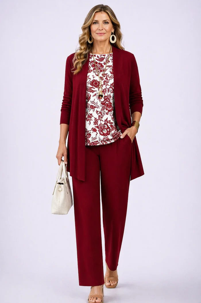 Women's Relaxed 3-Piece Pants Set Lightweight Comfort