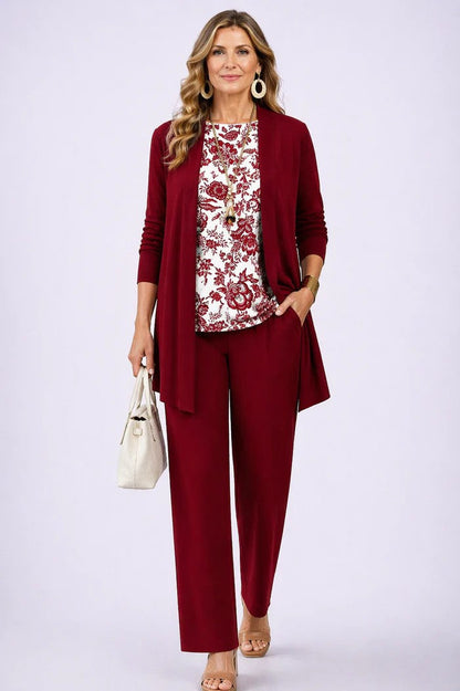 Women's Relaxed 3-Piece Pants Set Lightweight Comfort