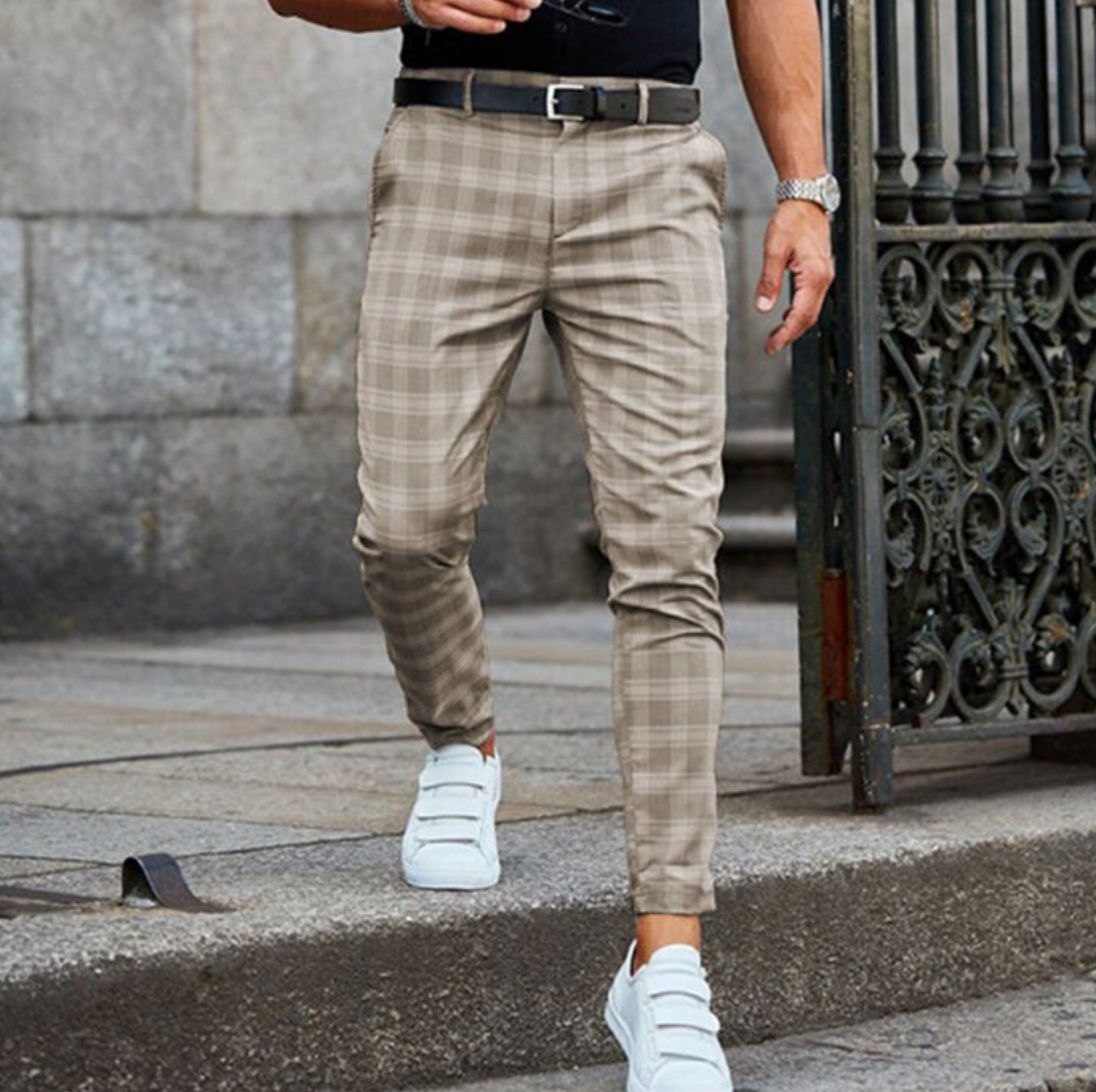 Men's Stretchy Checkered Chino Pants For Men – ModClo, view 3