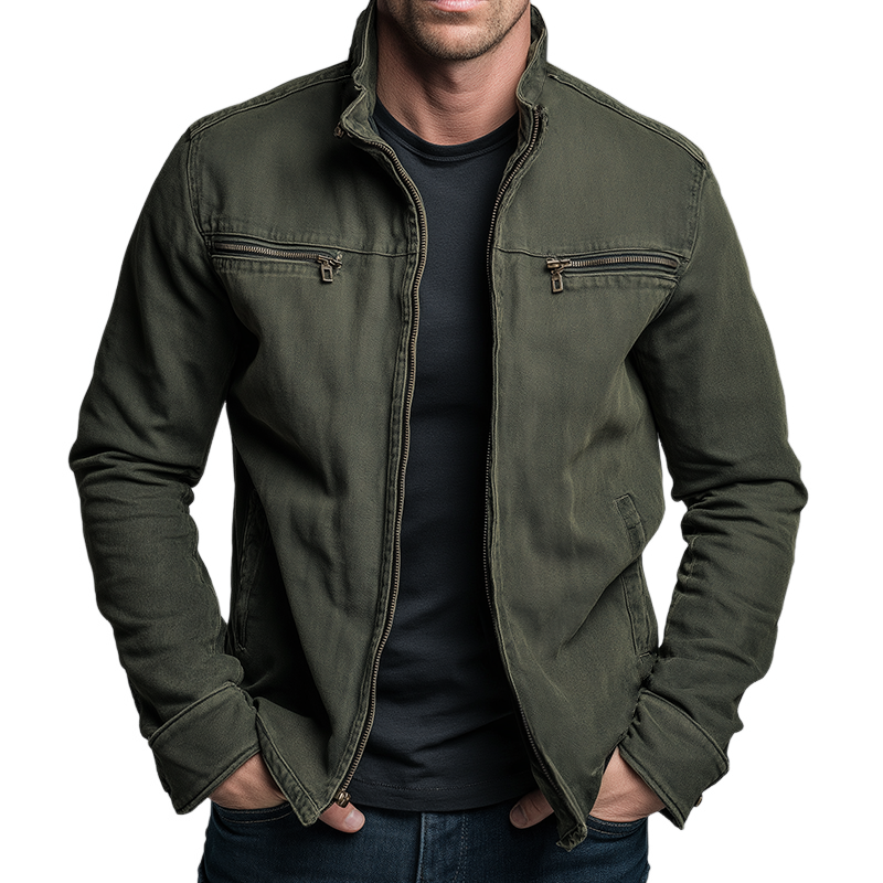 Men's Cotton Zip Jacket Windproof