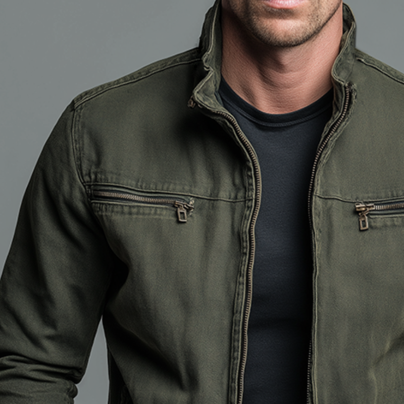 Men's Cotton Zip Jacket Windproof