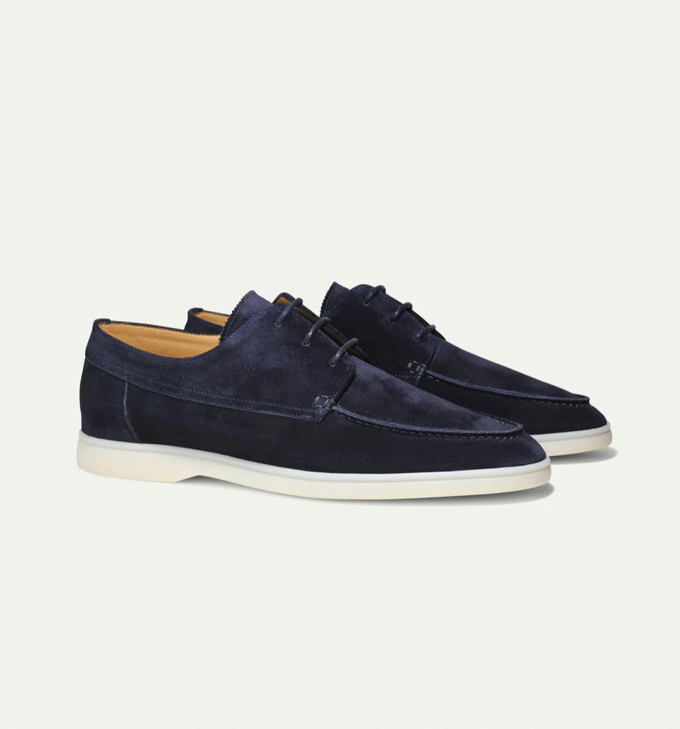 Men's Suede Lace-Up Loafer Shoes