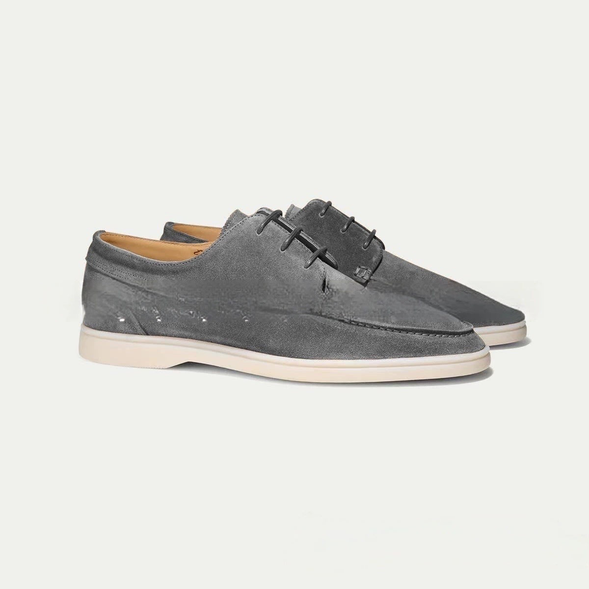 Men's Suede Lace-Up Loafer Shoes
