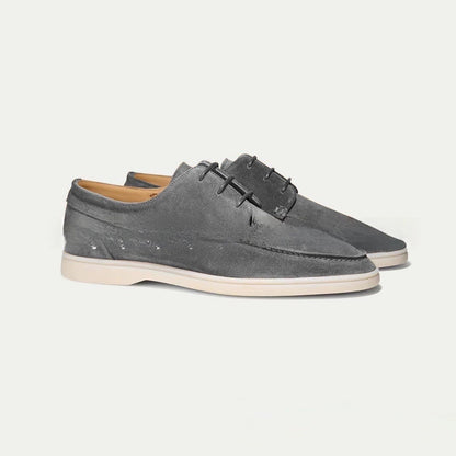 Men's Suede Lace-Up Loafer Shoes