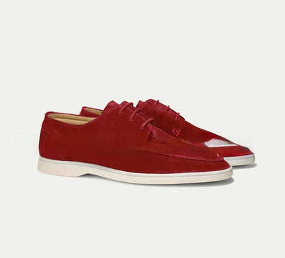 Men's Suede Lace-Up Loafer Shoes