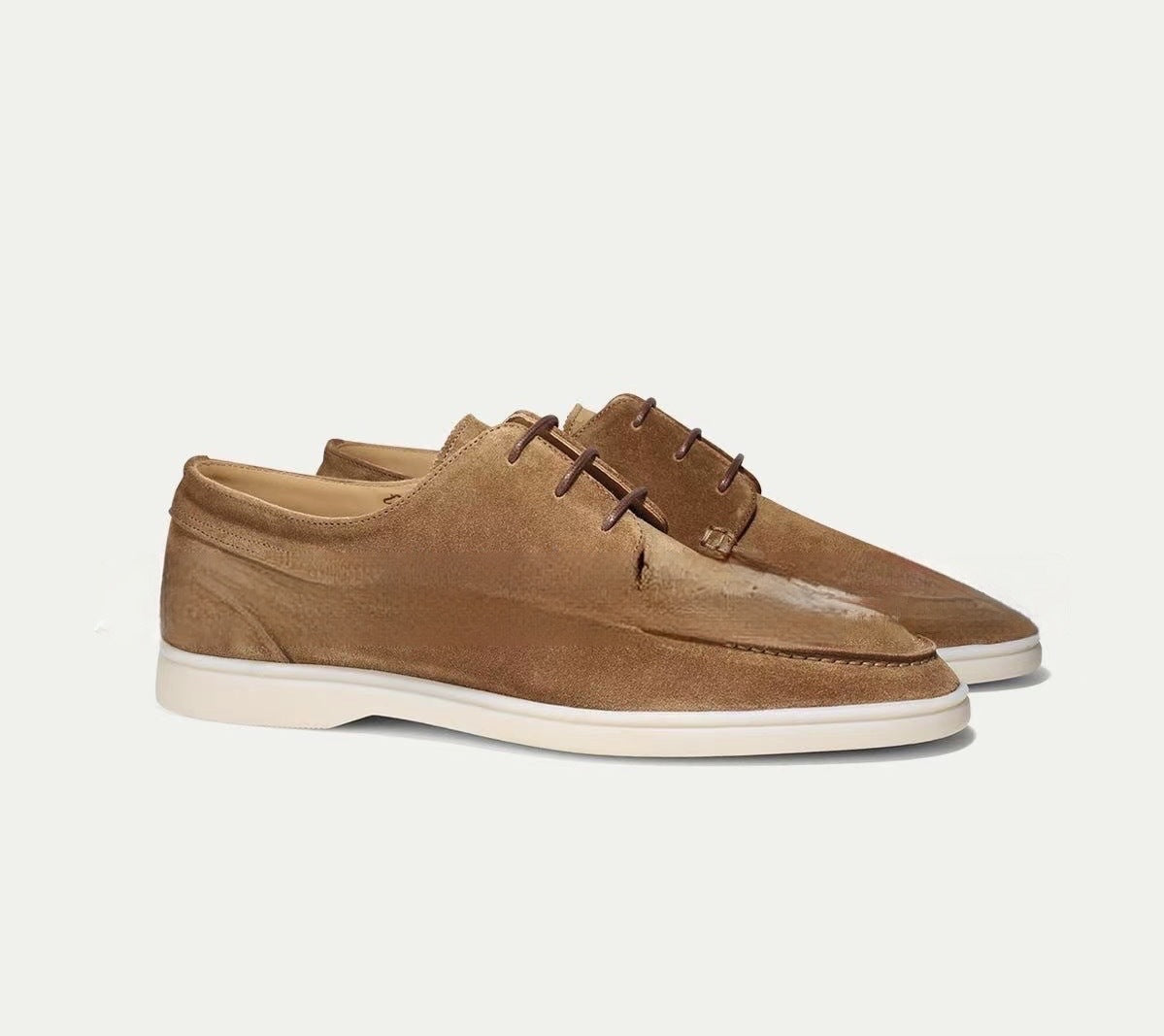 Men's Suede Lace-Up Loafer Shoes
