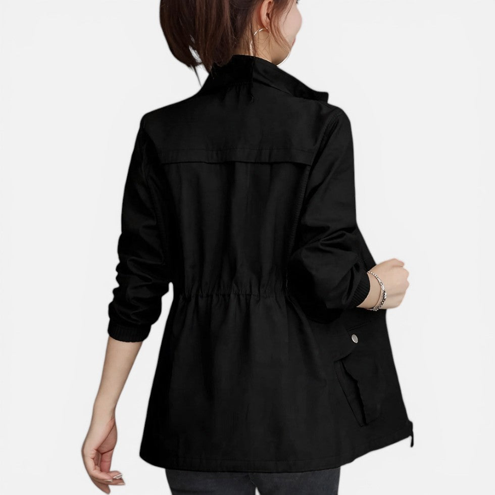 Men's Women's Lightweight Zip Up Jacket Drawstring Waist – ModClo, view 2