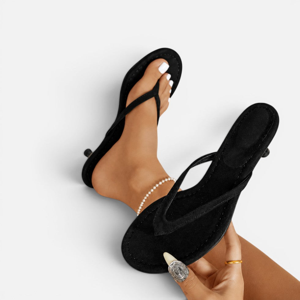 Spring Summer Thong Kitten Heel Sandals – ModClo, view 3