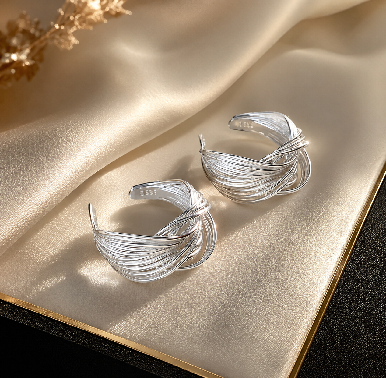 Sterling Silver Hoop Earrings for Women, Cubic Zirconia