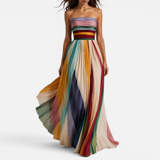 Strapless Pleated Maxi Dress – ModClo, main view