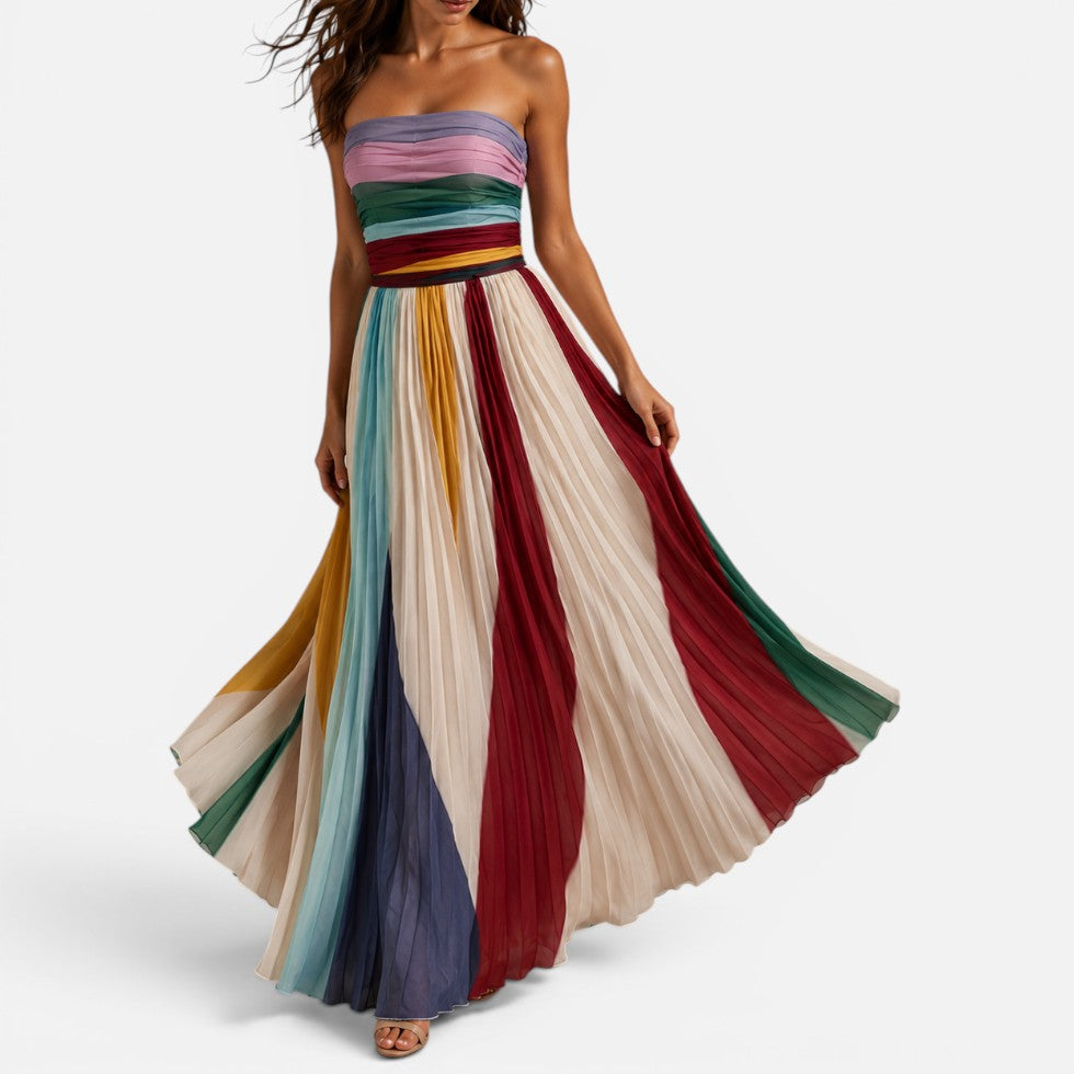 Strapless Pleated Maxi Dress – ModClo, view 4