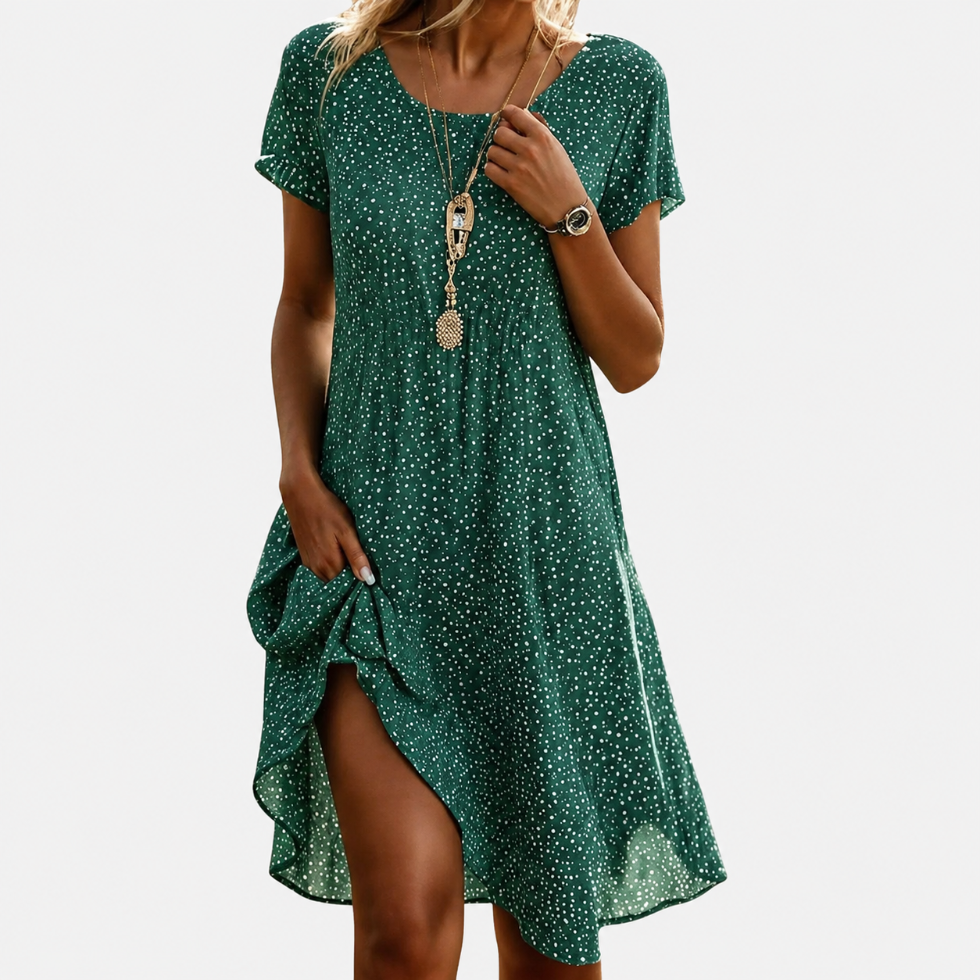 Polka Dot Midi Swing Dress – ModClo, main view
