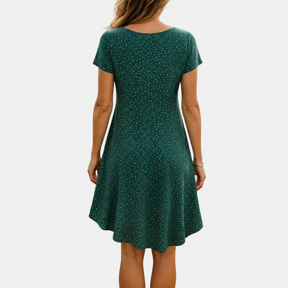 Polka Dot Midi Swing Dress – ModClo, view 2