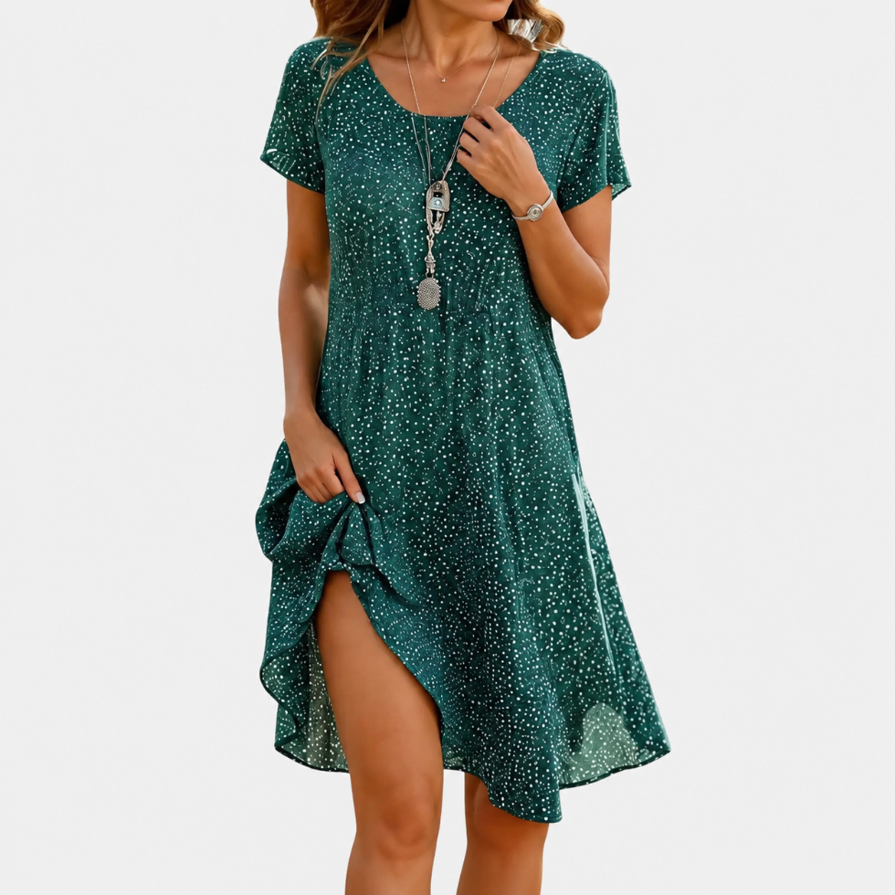 Polka Dot Midi Swing Dress – ModClo, view 3