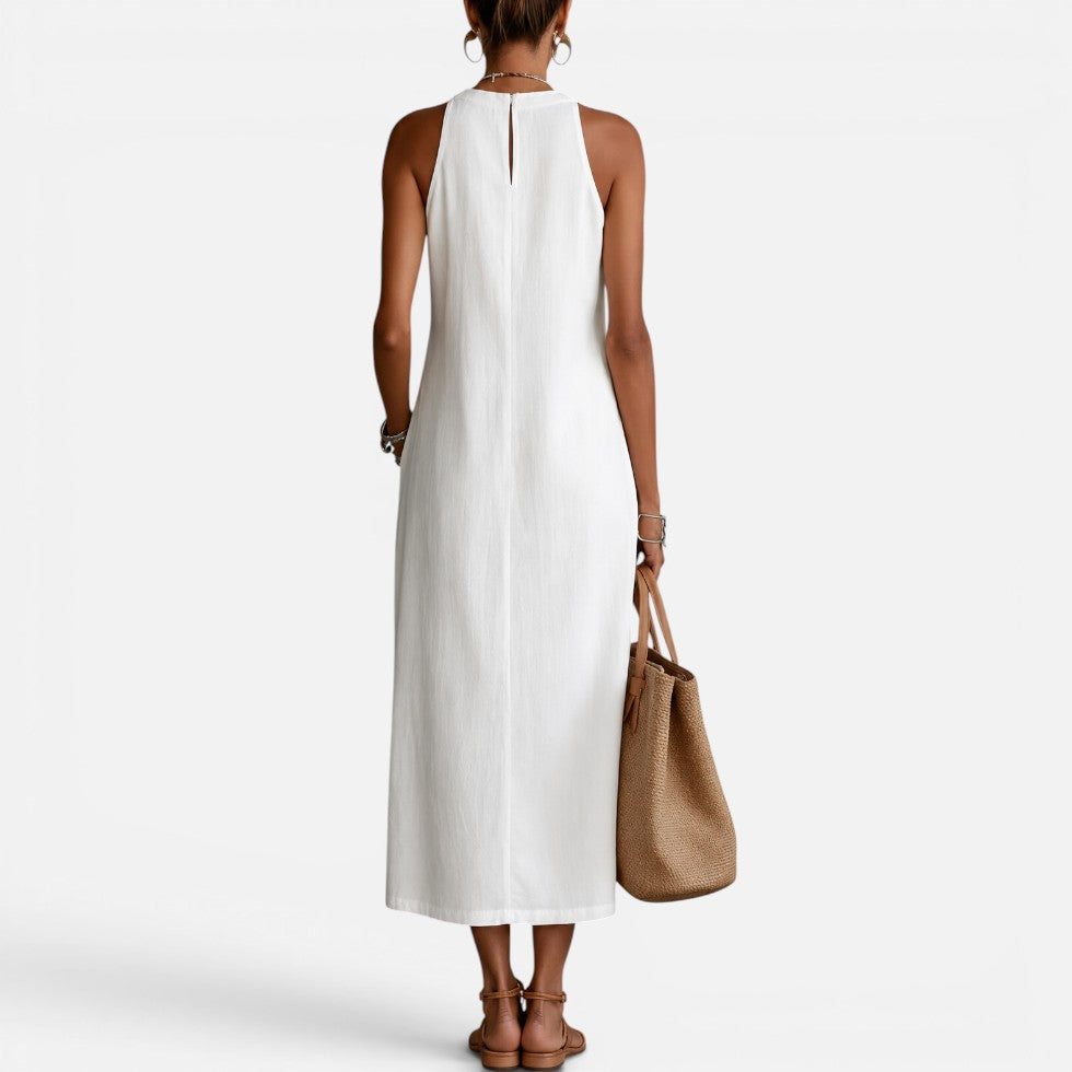 Sleeveless Midi Dress with Lace Detail – ModClo, view 2