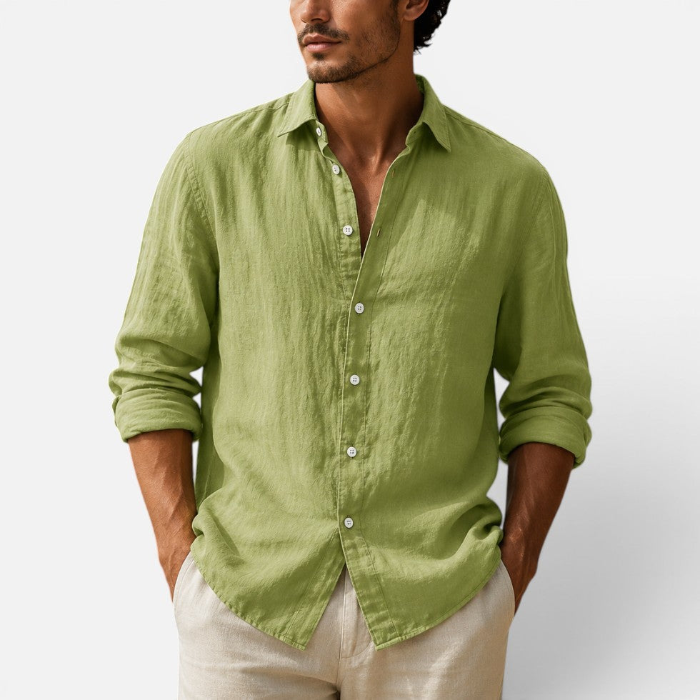 Men’s Linen-Look Button Shirt – ModClo, view 4