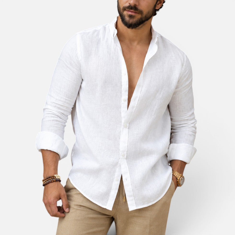 Men’s Linen-Look Button Shirt – ModClo, main view