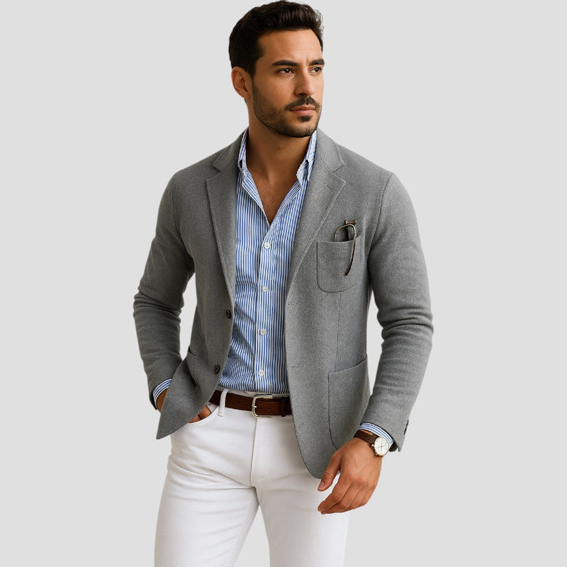 Men's Old Money Blazer with Lapel Collar