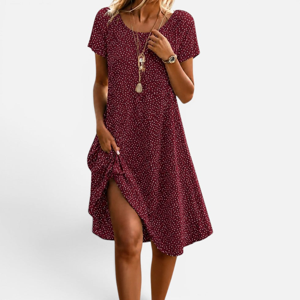 Polka Dot Midi Swing Dress – ModClo, view 6