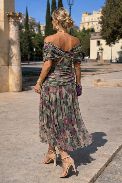 Women's Chiffon Maxi Dress V-Neck
