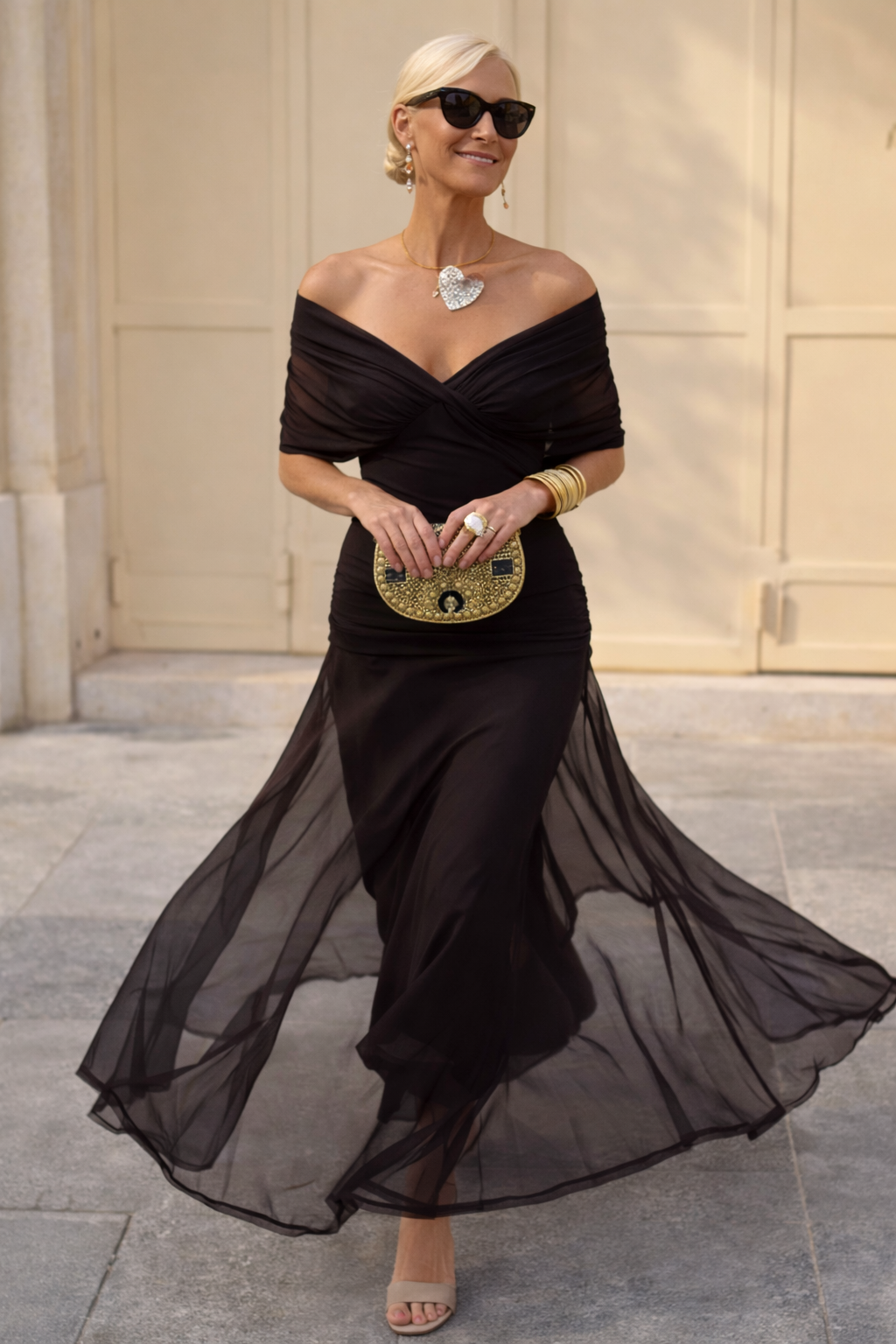 Women's Chiffon Maxi Dress V-Neck