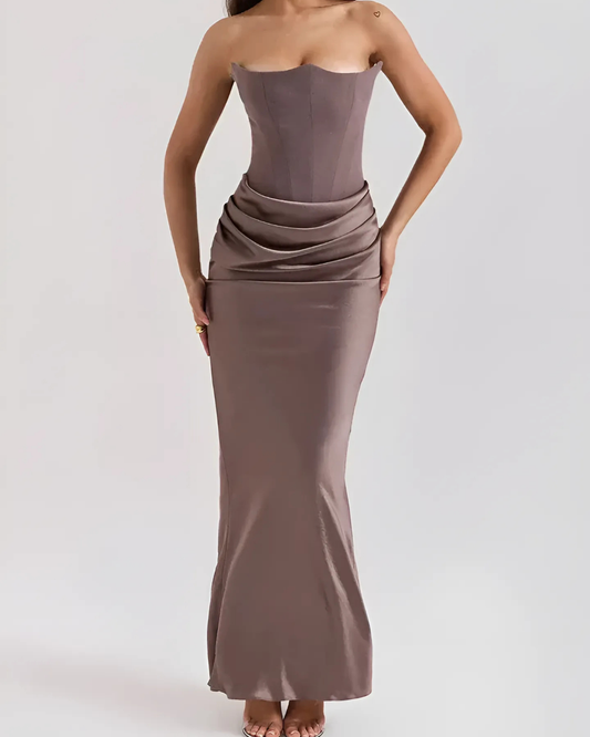 Claire | Women’s Wedding Guest Draped Maxi Dress 0