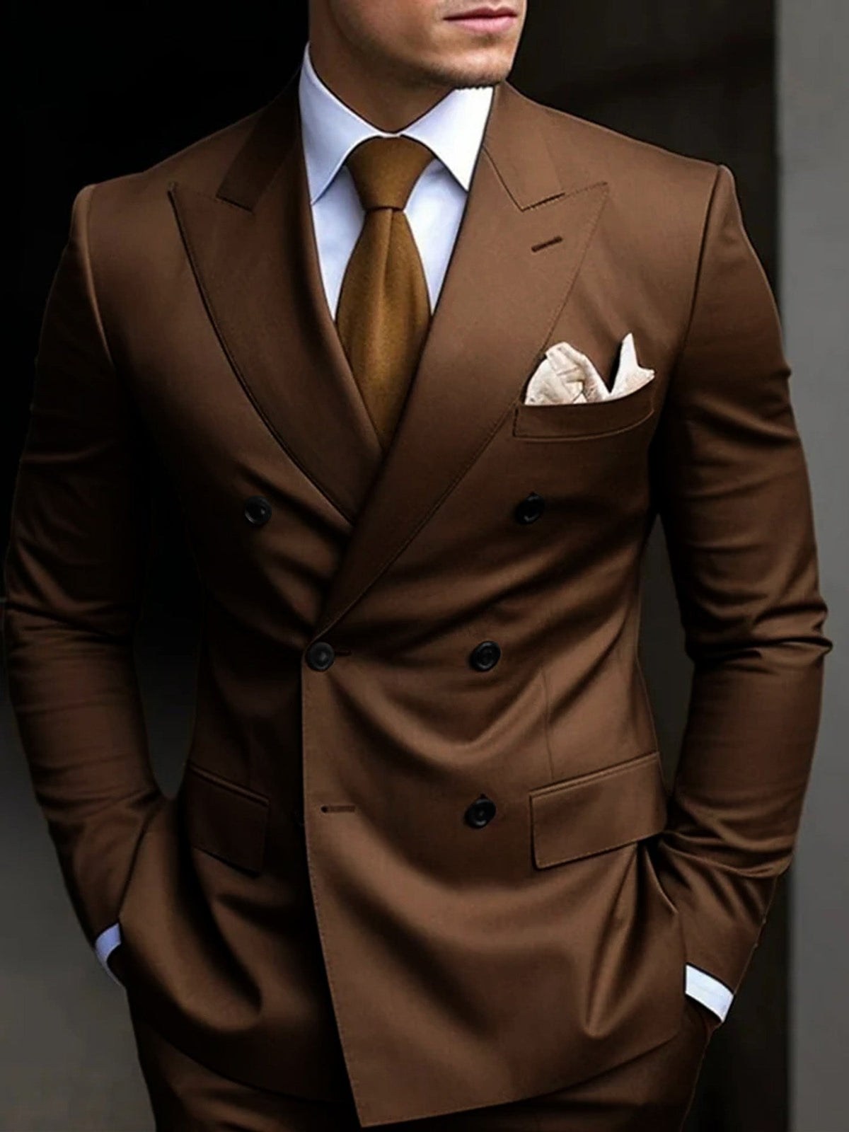 Men's Double Breasted Suit Structured