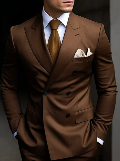 Men's Double Breasted Suit Structured
