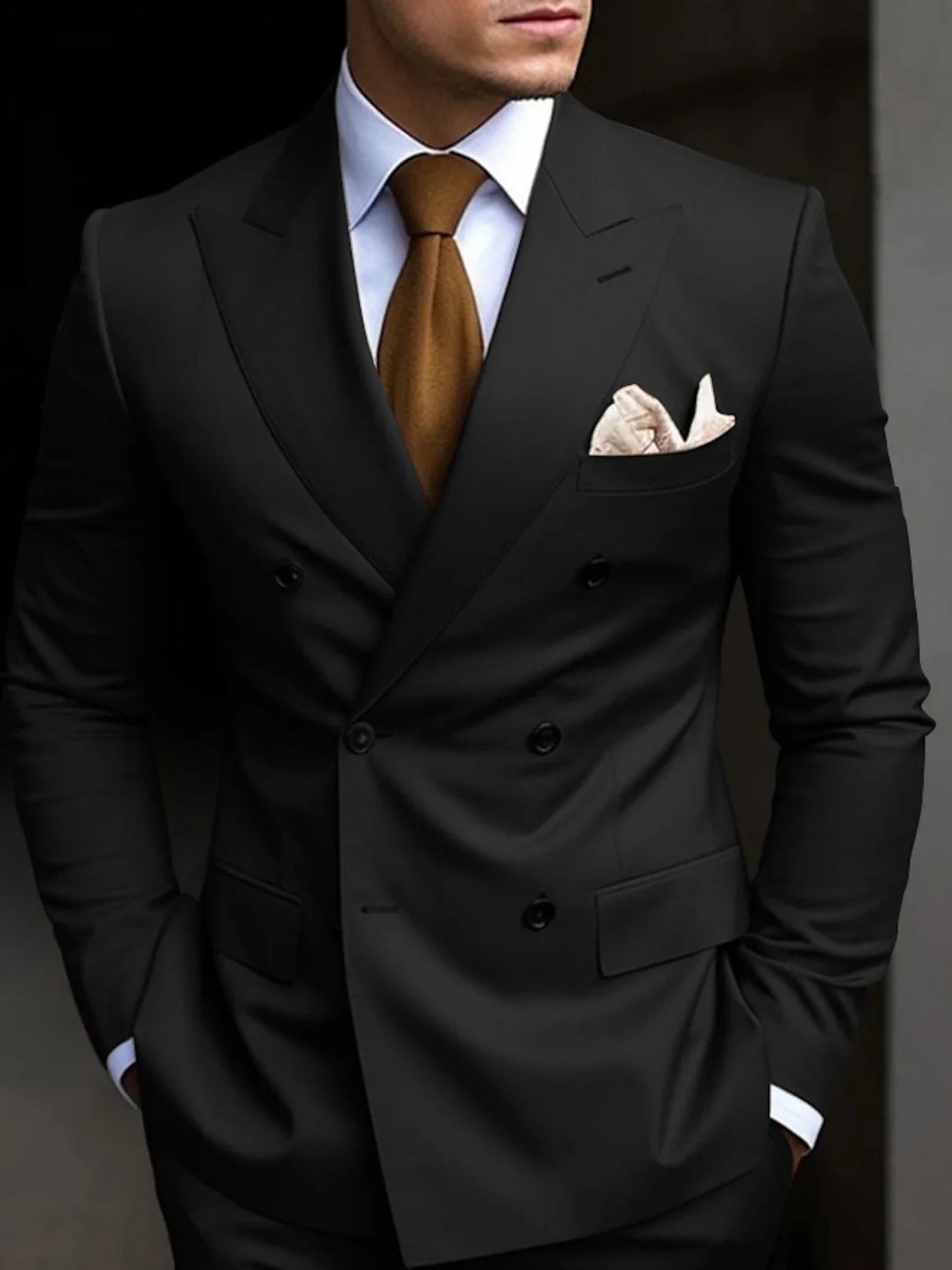Men's Double Breasted Suit Structured