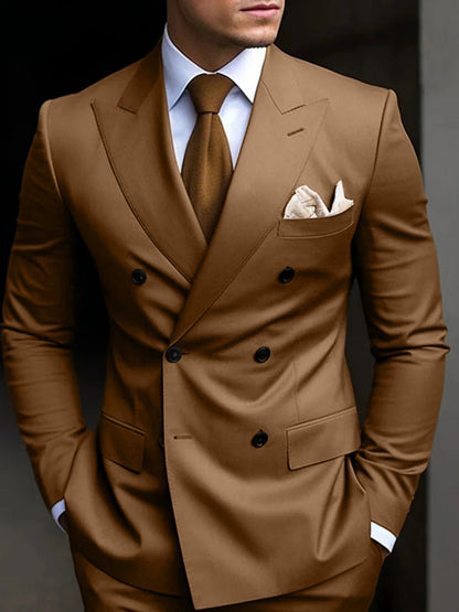 Men's Double Breasted Suit Structured
