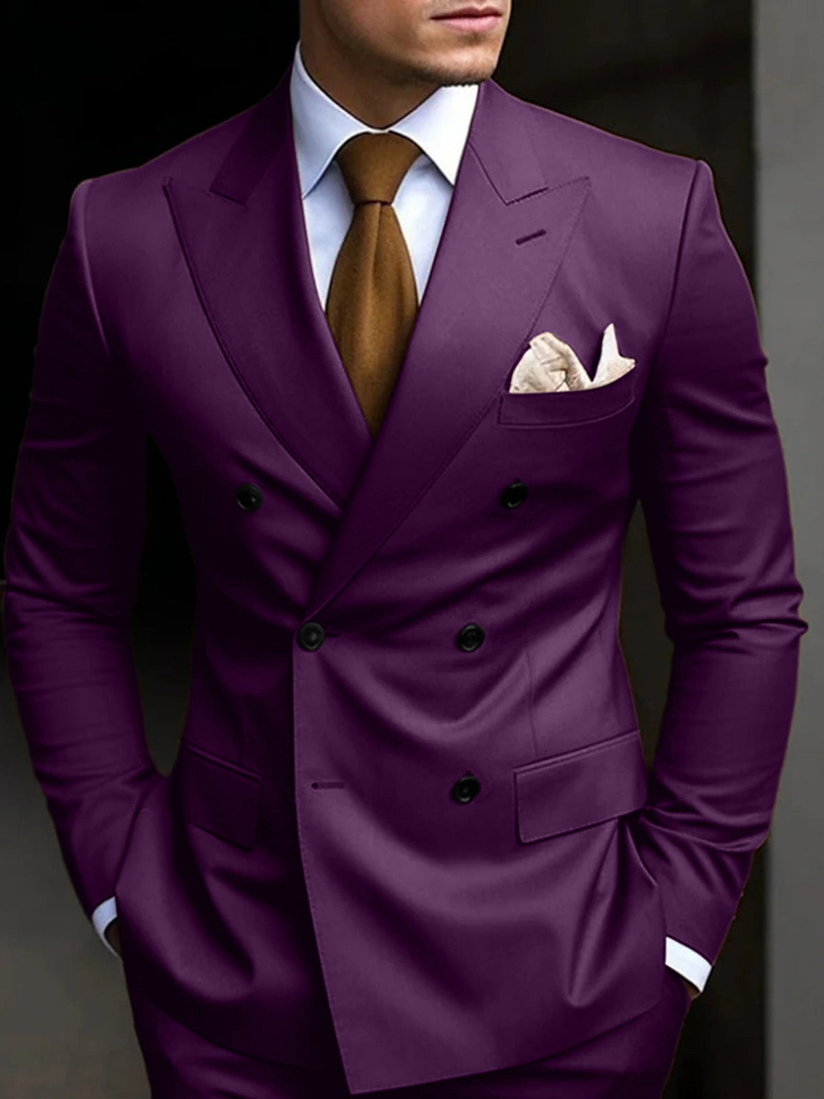 Men's Double Breasted Suit Structured